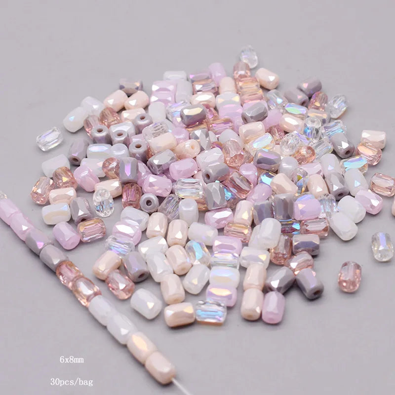 Multiple Styles Shapes Heterogeneous Multi-color Faceted Crystal Glass Beads for Jewelry Making DIY Necklace