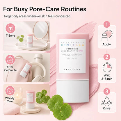 Korean Skincare Centella Poremizing Quick Clay Stick Mask,Facial Moisturizing Soothing Shrink Pore Care Mask Face Care Products