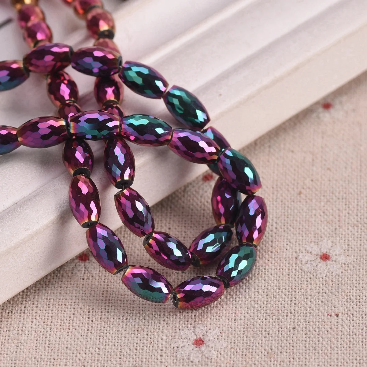 10pcs 12x8mm Oval Cylinder Faceted Cut Crystal Glass Loose Crafts Beads for Jewelry Making DIY