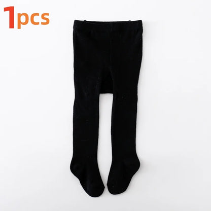 1/2Pcs Baby Girls Tights Spring Daily Knitted Stockings Cotton Soft Newborn Leggings Casual White Black Pantyhose For 0-2 Years