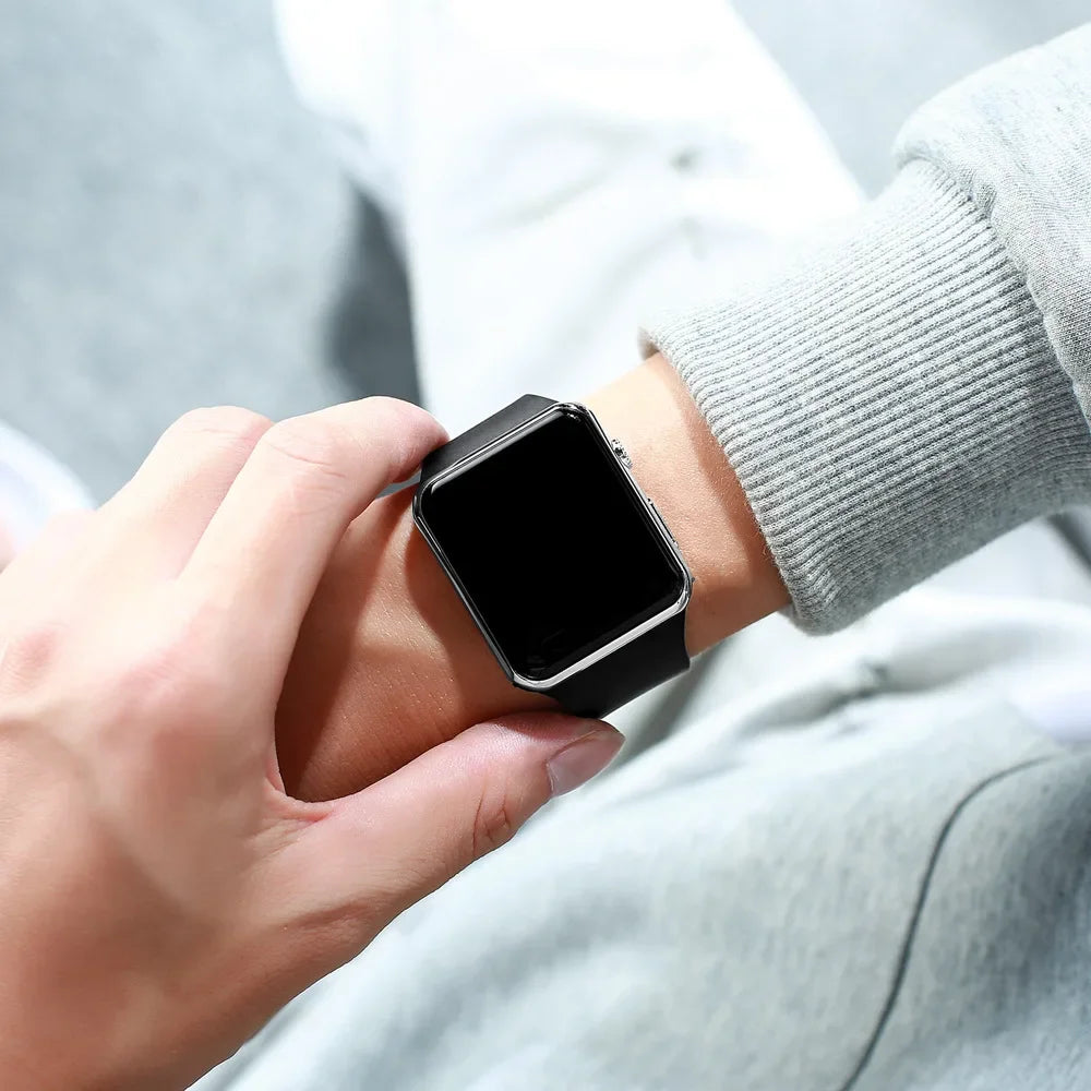 Simple Digital Watches for Woman Electronic Square Sport LED Men's Wristwatch Fashion Casual Silicone Ladies Clock Reloj Mujer
