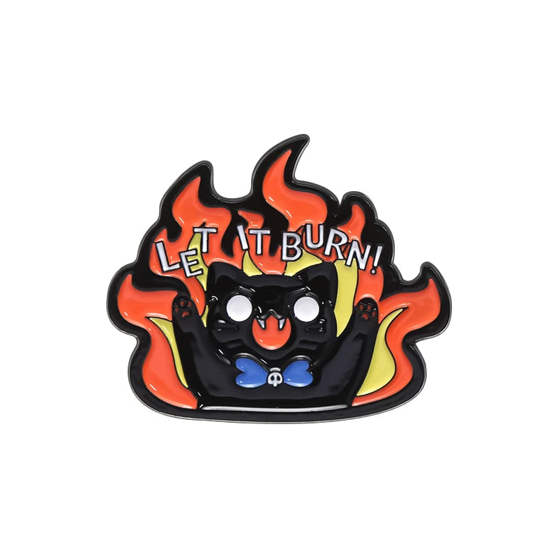 31 Types Cartoon Punk Black Peeping Cat Brooch Enamel Pins Cute Cat Reading Book Brooches Bag Lapel Badge Jewelry Gifts Friends