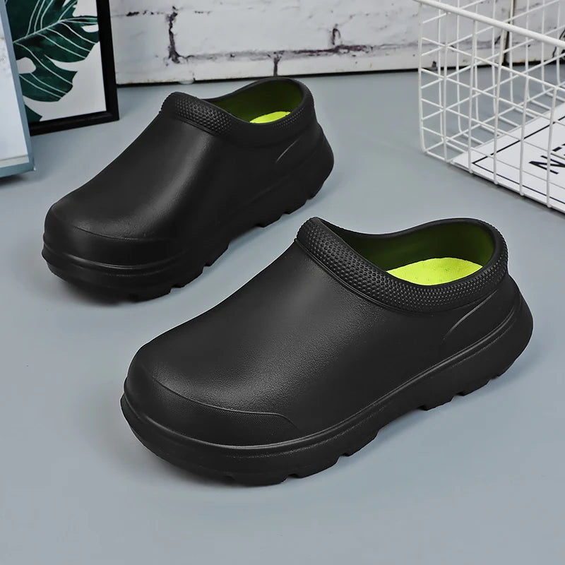 2025 Women Anti Slip Water Shoes Large EVA Chef Nurse Work Shoes Elegant Platform Sandals Garden Beach Waterproof Kitchen Shoes