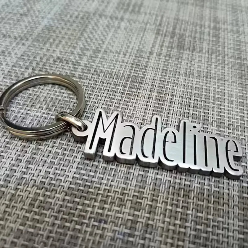 Personalized Name Metal Keychain Annual New Wholesale Customization/Letter Stainless Steel Keychain Commemorative Gift