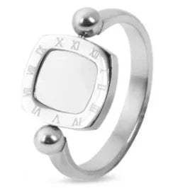 Crystal High End Non Tarnish Fashion Geometric Open Gold Plated Stainless Steel Rings for Women Wedding Ring Jewelry