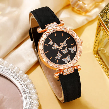 6PC Fashion Ladies Watch + Accessories Set, the perfect combination of watch and accessories, the ideal gift choice