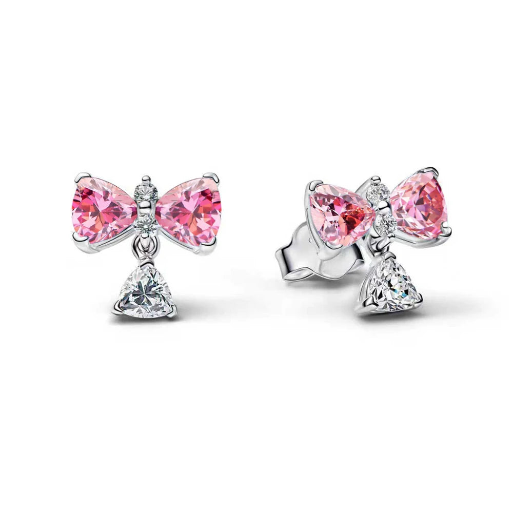 925 Sterling Silver Floral Necklaces Stud Earrings Charms Four‑Leaf Clover Sugar Skull Tiger Ghost Beads Fit Bracelet Jewelry