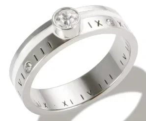 Crystal High End Non Tarnish Fashion Geometric Open Gold Plated Stainless Steel Rings for Women Wedding Ring Jewelry