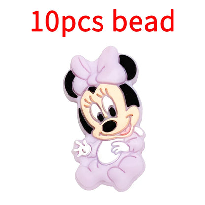 10pcs Silicone Cartoon Bead Baby Pacifier Bead Pacifier Chain Accessories Ornaments