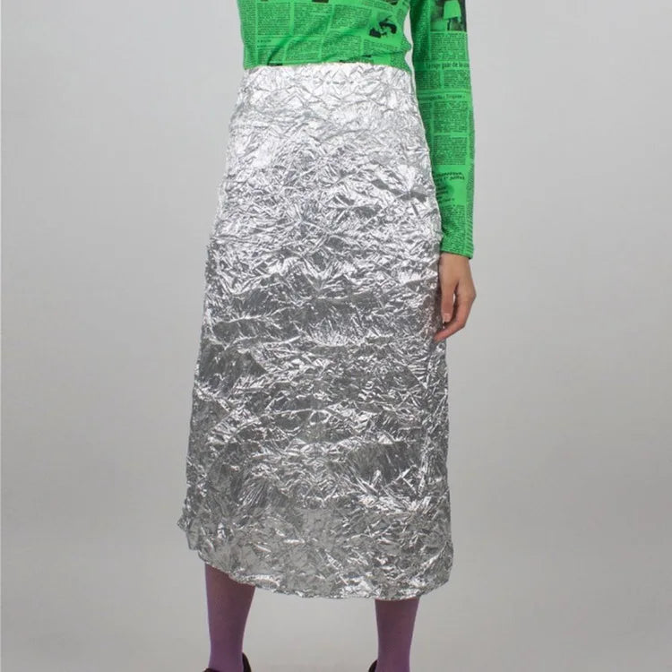 Women's Clothing 2026 Spring New Skirt Pleated High Waist Rear Split Fork Fashion Trend Versatile Hip Skirt