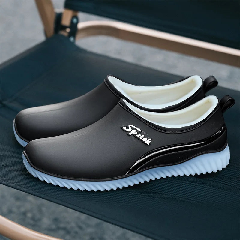 women's plush rain shoes warm waterproof galoshes woman low top rainshoes female chef work shoes ladies green water shoes 2026