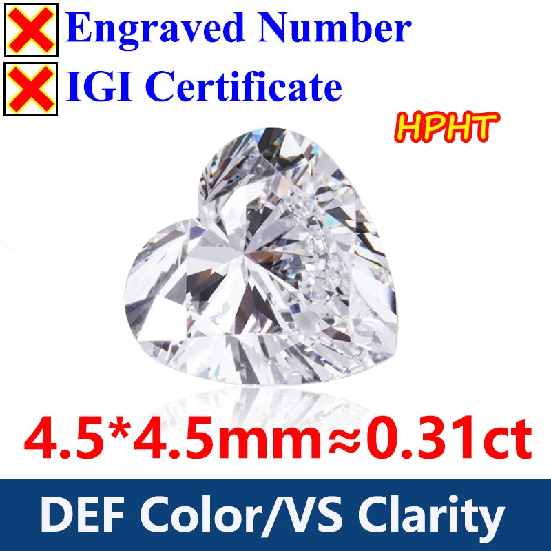 GH Color Oval HPHT Lab Grown Diamond No IGI Certificate 3EX DEF Color VS Clarity Pear CVD Lab Grown Diamond Gems