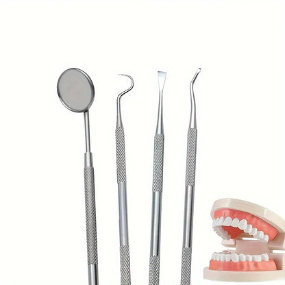Stainless Steel Oral Cleaning Tool Set, Home Teeth Cleaning Kit With Storage Box, No Odor