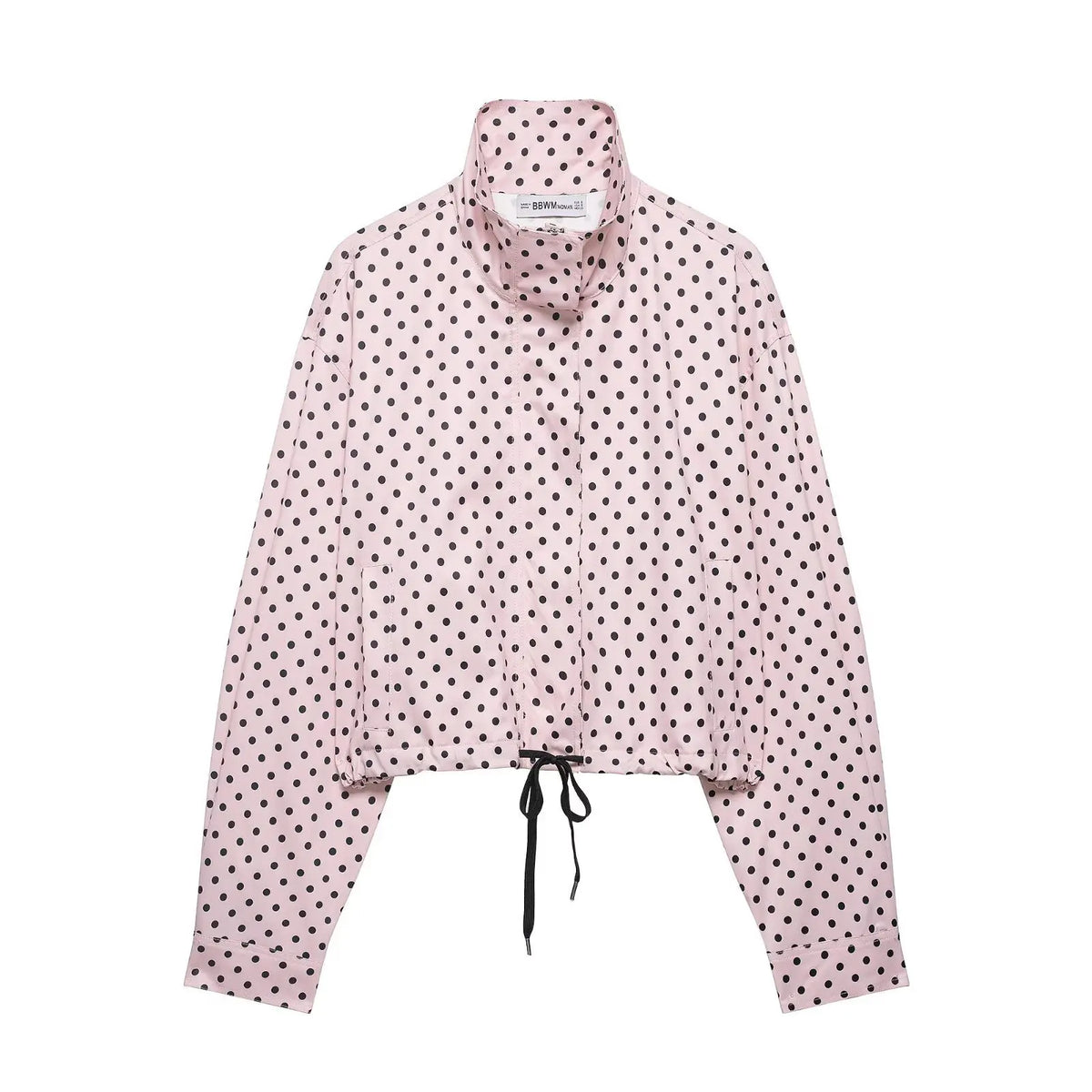 TARUXY Fashion Polka Dot Print Jacket Coat Women's Stand Collar Long Sleeved Workwear Coat Ins Hot Short Casual Female Jackets