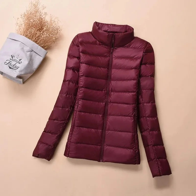 Autumn Winter New Parkas Down Coat Women's Short Stand-UP Collar Hooded Warm Cotton Padded Jacket Large Size Outcoat Female Tops