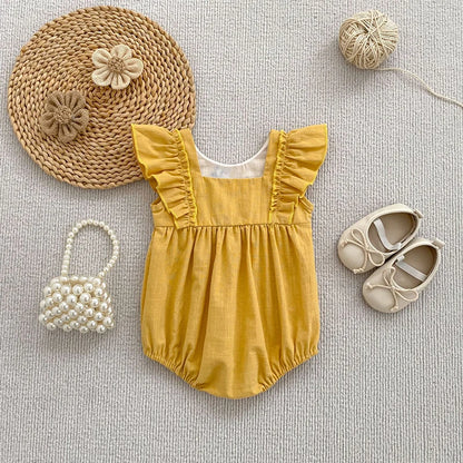 2026 New Summer 0-24M Infant Baby Girls Rompers Baby Girls Clothing Sleeveless Cotton Embroidery Toddler Baby Girls Jumpsuit