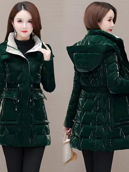Women's Clothing 2023 New Middle-Aged Winter Down Cotton Jacket Parka Hooded Thicken Warm Coat Female Loose Overcoat Ladies Tops
