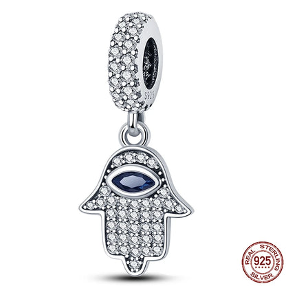 100% Real 925 Silver Classic Devil's Eye Charms Beads For Women Fit Original Qikaola Bracelets Fine DIY Jewelry Making
