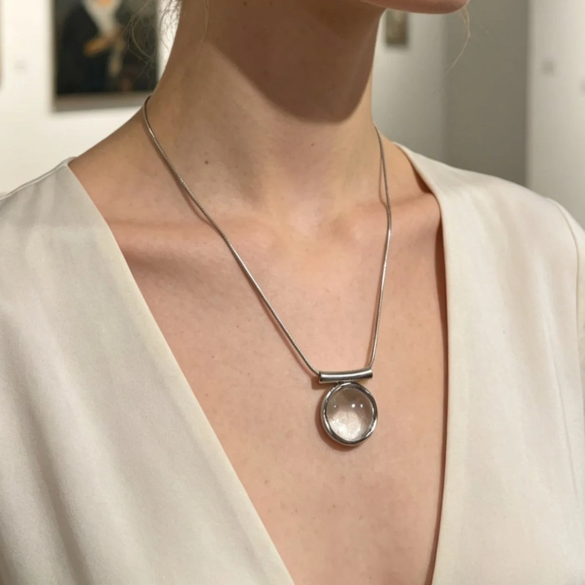 Transparent Square Crystal Pendant Necklace Ring Set Elegant Trendy Women Jewelry Wholesale