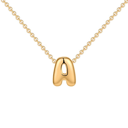 Dainty Mini Bubble Letter Necklace Gold Plated Balloon Initial Tiny Small Pendent Necklaces for Women Jewelry Teen Girls Gifts