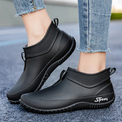 Leisure Thick Soled Waterproof Outdoor Wear-resistant Women's Short Tube Water Shoes Daily Casual Rain Boots 2026 New
