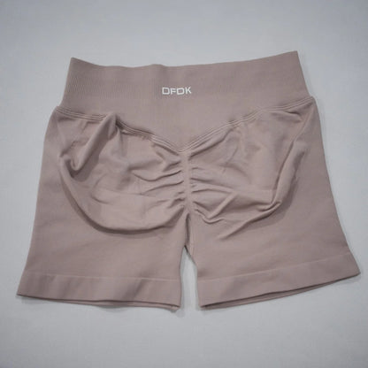 DFDK 2026 New Women Scrunch Butt Yoga Shorts High Waist Hip Lifting Push Up Squat Proof Sports Shorts Gym Workout Running Fitnes
