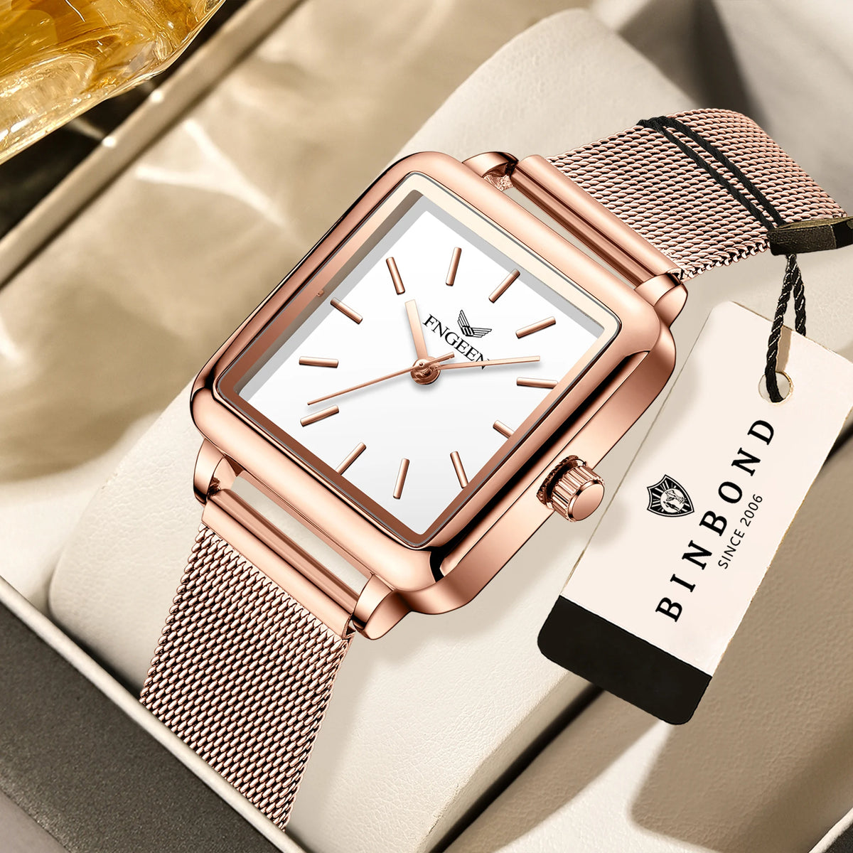 BINBOND Precise Quartz Watches for Women Luxury Luminous Waterproof Durable Ladies Watch Casual Reloj