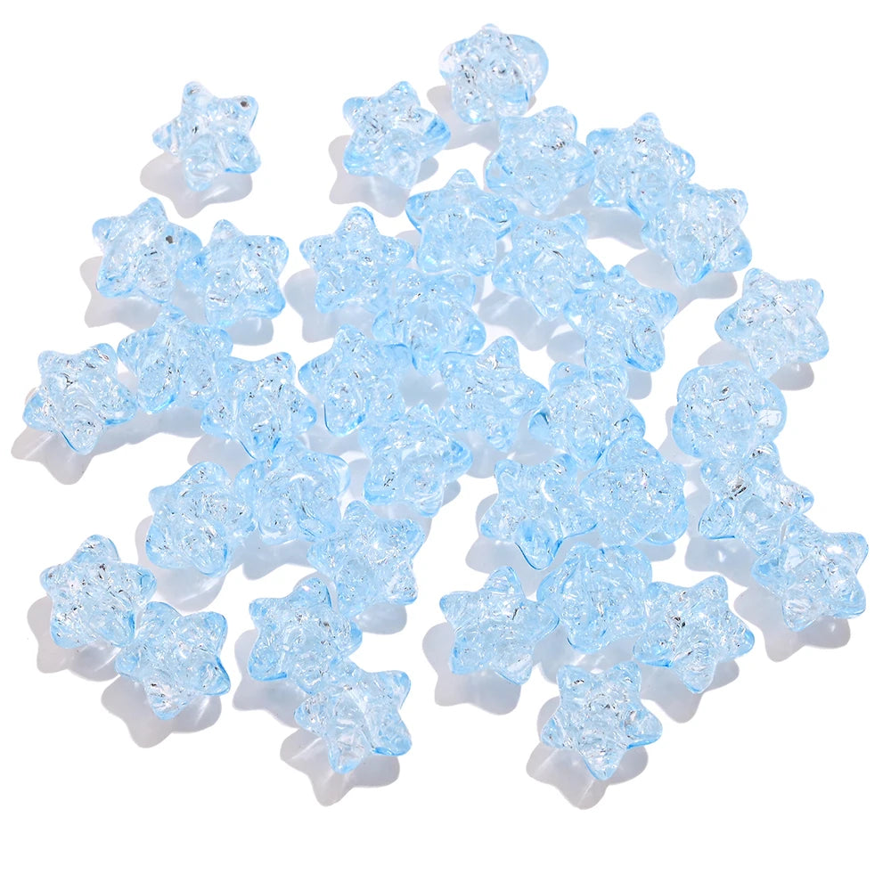 50pcs 11mm Clear Acrylic Burst Beads Candy Color Star Spacer Beads DIY Handmade Beaded For Jewelry Findings Bracelet Accessories