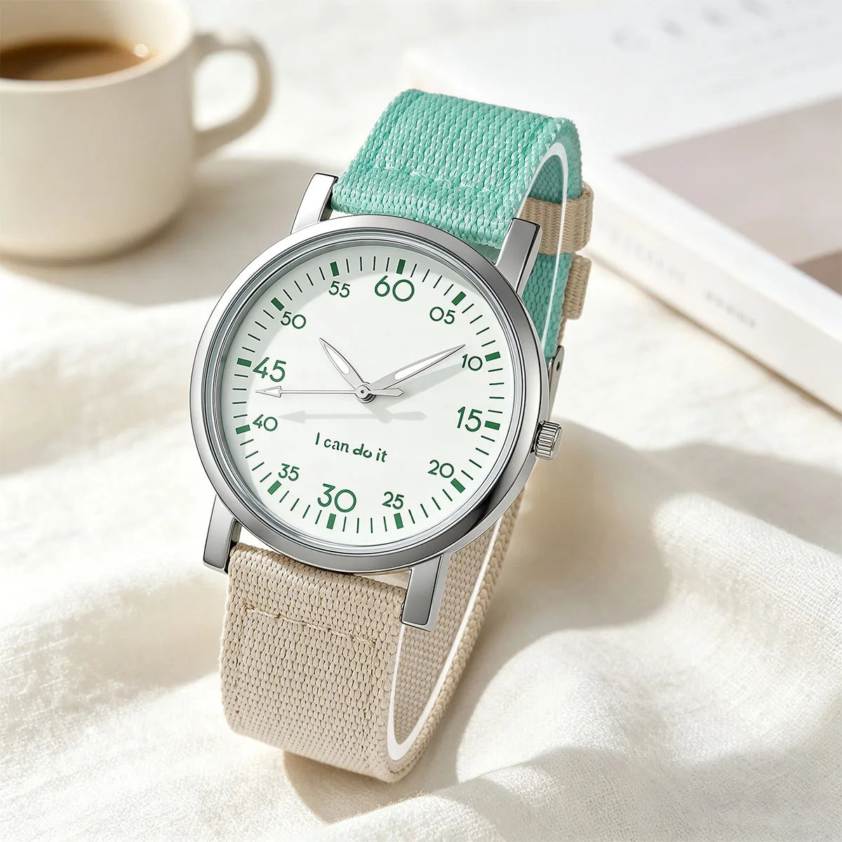 Women Quartz Watch Nylon Strap Simple Analog Wristwatch Ladies Watches