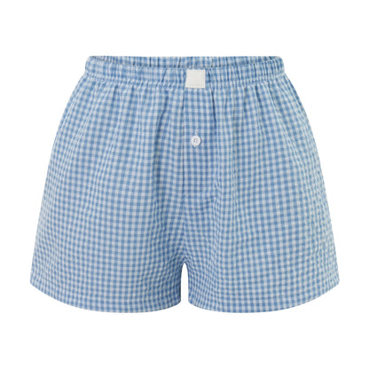 hirigin Women Y2k Gingham Boxer Shorts Stripes Button Elastic Waist Boxers Cute Mini Bloomers Plaid Loose Fit Boy Shorts