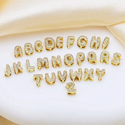 Customized Diamond Studded 26 Letter Bracelet with Copper Gold-Plated Name Bracelet and First Letter Jewelry Gift