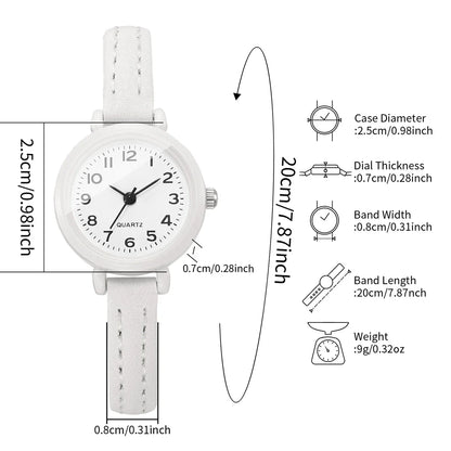Minimalist Ultra-thin Ladies Quartz Watch Small Arabic Dial Fashion Leather Strap Wristwatch Relogio Feminino（Without Box）