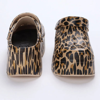 Home Slipper Platform High Heel Wedge Clog Woman charm Sandal Flip Flops Beach Chunky House Cloud Shoe Female Slides Outdoor