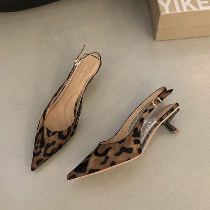 Women's Pointed-Toe Low-Heel Slingbacks in Style Options