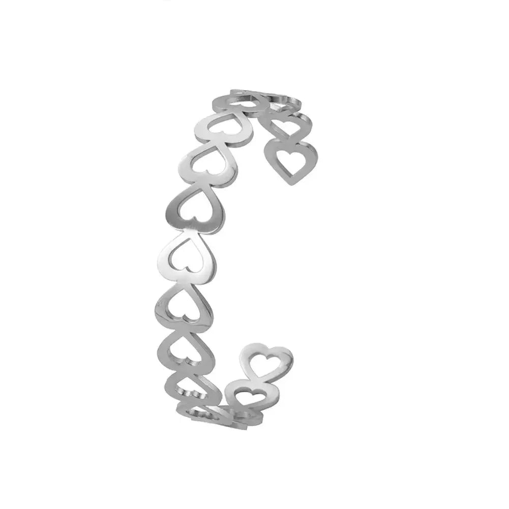 Stainless Steel Feather Shape Bangle Bracelets Jewelry