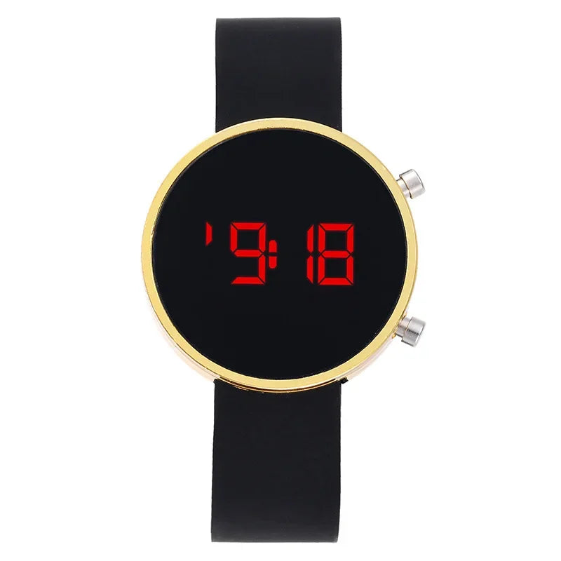 Fashion Women Digital Wrist Watches Simple Round Dial LED Watch for Woman Casual Sport Ladies Electronic Clock Reloj Digital