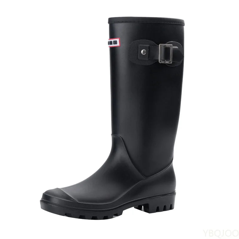Women High-end Waterproof Rain Boots Women's Knee-length Fashion Rubber Rain Boots Girls' Shoes Rain Boots PVC Waterproof Shoes