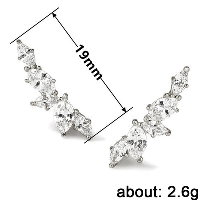 Huitan Dainty Stud Earrings with Crystal Cubic Zirconia Simple Stylish Ear Piercing Earrings for Women Trendy Jewelry Drop Ship
