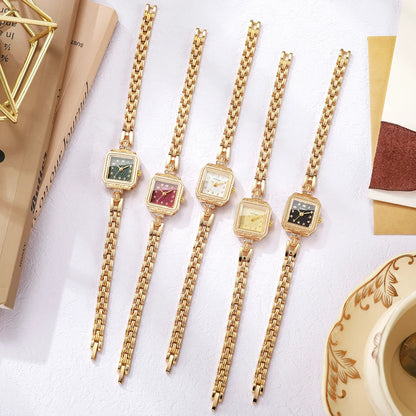 Elegant Square Women Quartz Watch Fashion Rhinestone Bracelet Strap Ladies Wristwatches Reloj Mujer（Without Box）