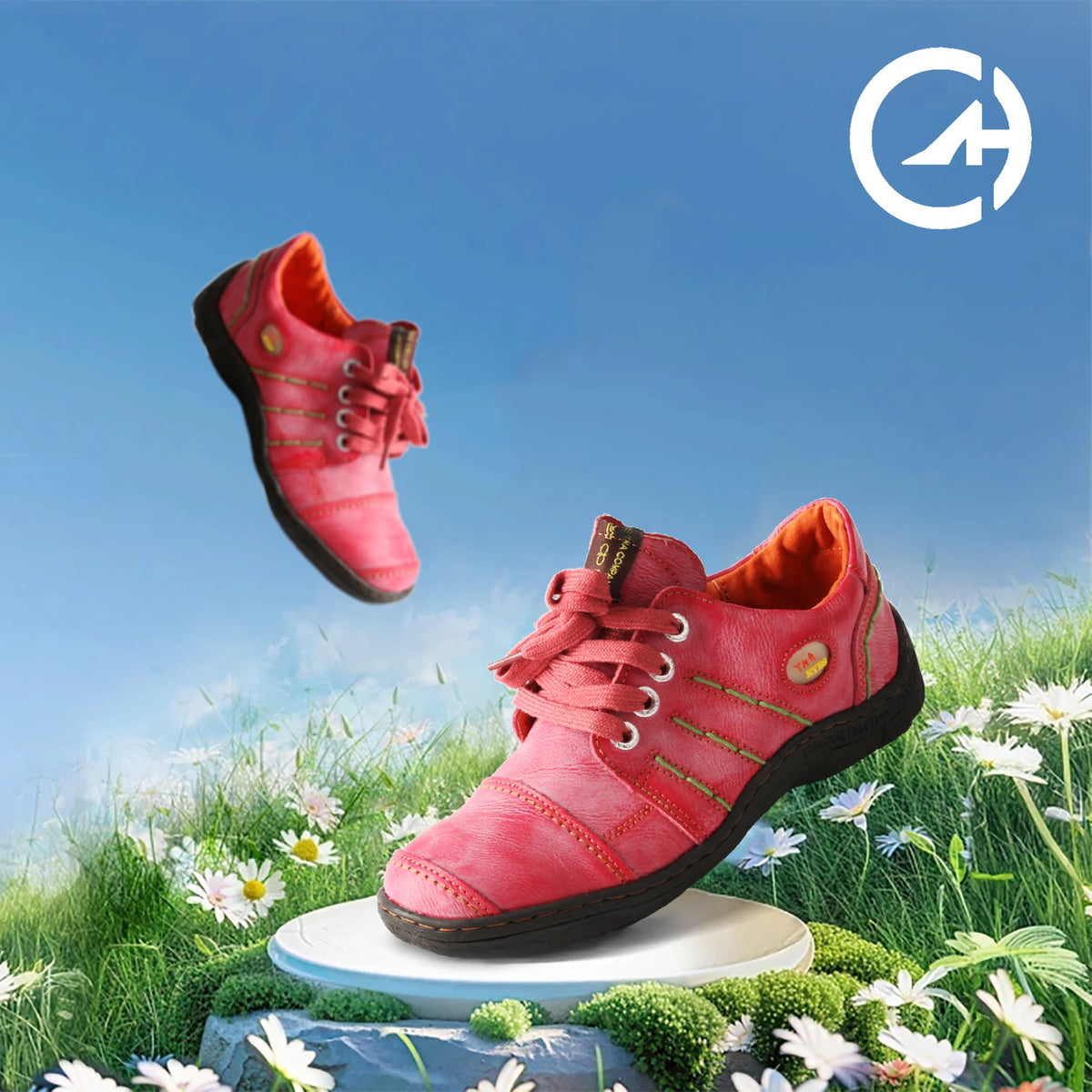 Women's Stitched Lace-Up Casual Shoes