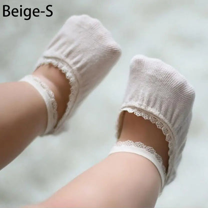 Anti-slip Socks Infant Solid Color Baby Socks Lace Socks Newborn Socks Summer