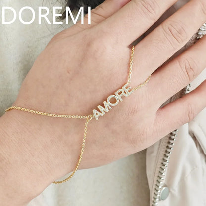 DOREMI Gift Jewelry Custom Letters Gift Bracelet Women Personalized Color Stone Name Adjustable Bracelet