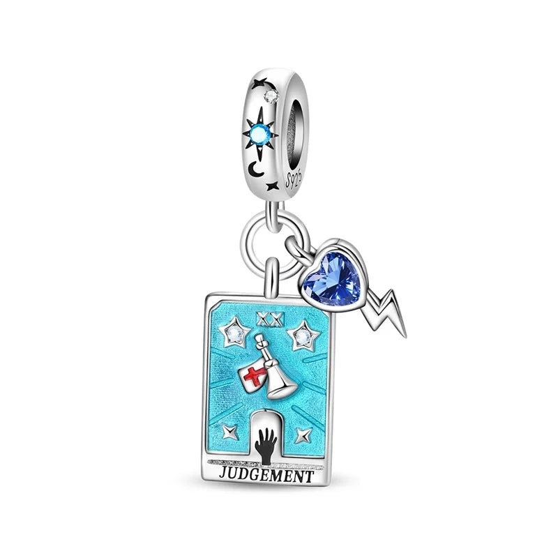 NEW 925 Sterling Silver Fashion Tarot Pendants Mysterious Spirit Snake Skull Rose Charms Beads Fit Qikaola Bracelets DIY Jewelry