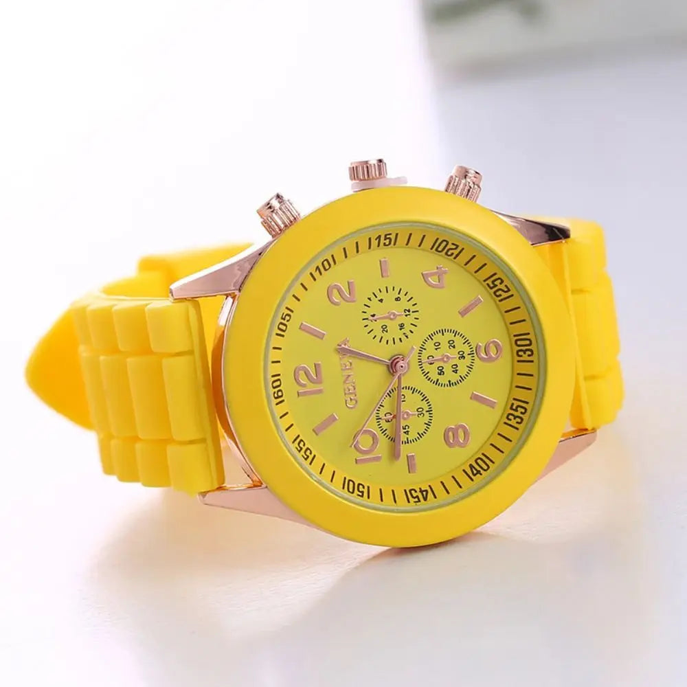 Fashion Silicone Strap Quartz Wristwatches Casual Sports Electronic Watch Women Simple Wrist Watches