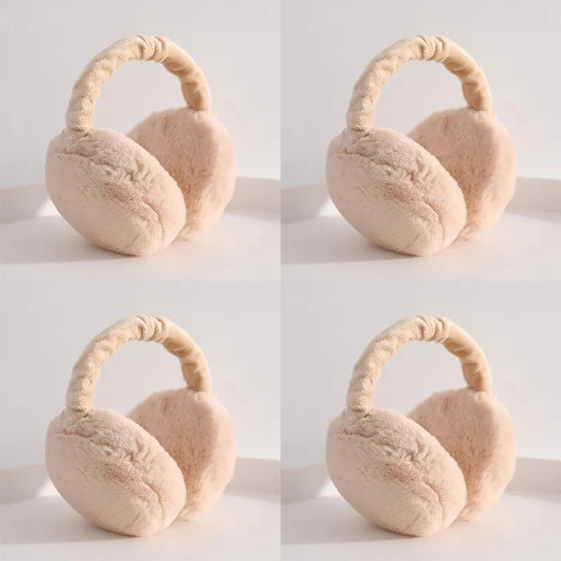 1/2/4pcs Solid Soft Plush Ear Keep Warmer Winter Earmuffs For Women Men Fashion Outdoor Earflap Protection Ear-Muffs Ear Cover