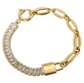Stainless Steel Heart-shaped Ladies Elegant Bracelet  For Women Crystal Bangle