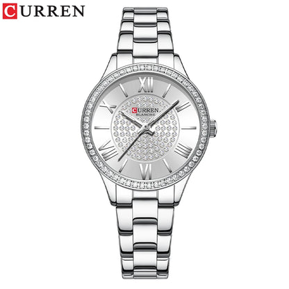 CURREN Women Watches Luxury Fashion Quartz Ladies WristWatch Stainless Steel Waterproof Girls Clock Gift Relogio Feminino