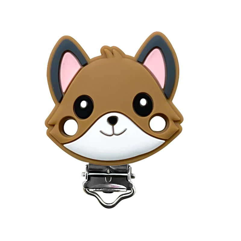 1/3/10pcs New Silicone Teether Cartoon  Squirrel Head Animal Food Grade DIY Baby Teething Teether Toy Accessories Ring