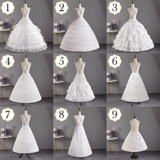 In Stock 6 Hoops Wedding Petticoat Crinoline Slip Bridal Underskirt Puffy High Quality Customized