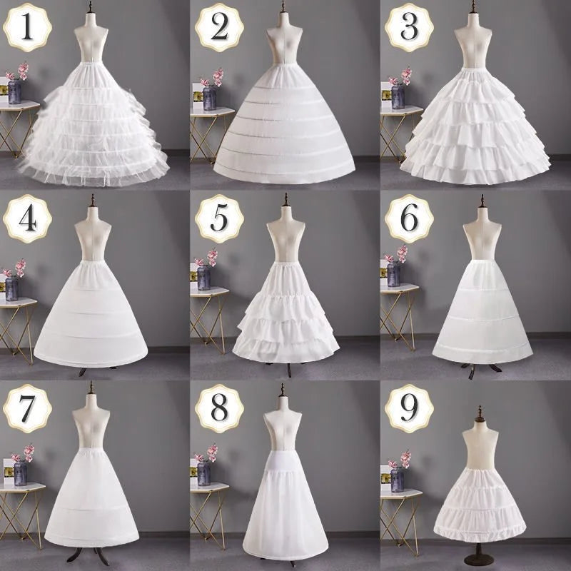 High Quality 6 Hoops Wedding Petticoat Crinoline Slip Bridal Underskirt Puffy In Stock Customized